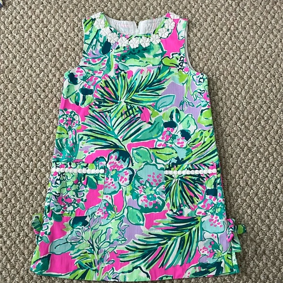 Robe Sans Manches POPPY RAZZIE Pour Fille - Lilly Pulitzer - Taille 5 - Imprimé Floral Rose - Occasion Très Bon état